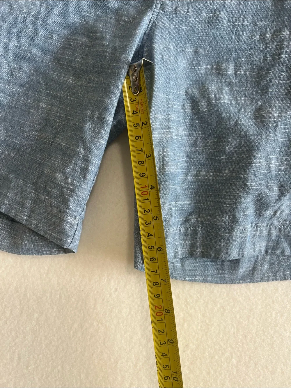 J.Crew Men’s 29 Blue Chambray Shorts 7” Inseam Cotton Stretch Chino